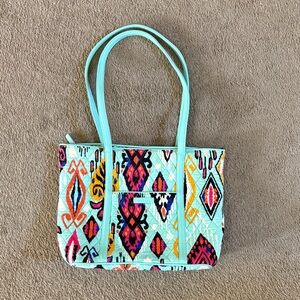 Vera Bradley Quilted Turquoise Multi-Color Pattern Tote Bag